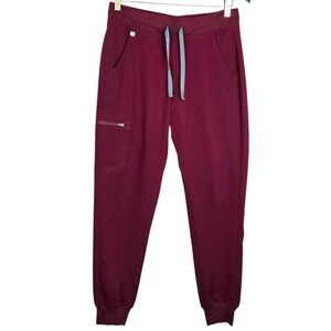 Figs Zamora Jogger Scrub Pants Womens Small Maroon